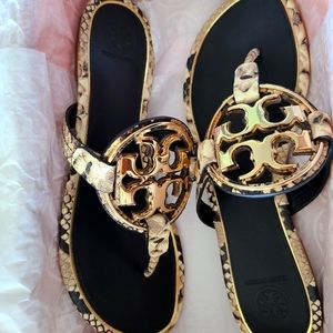 Tory Burch Snake Miller Sandals